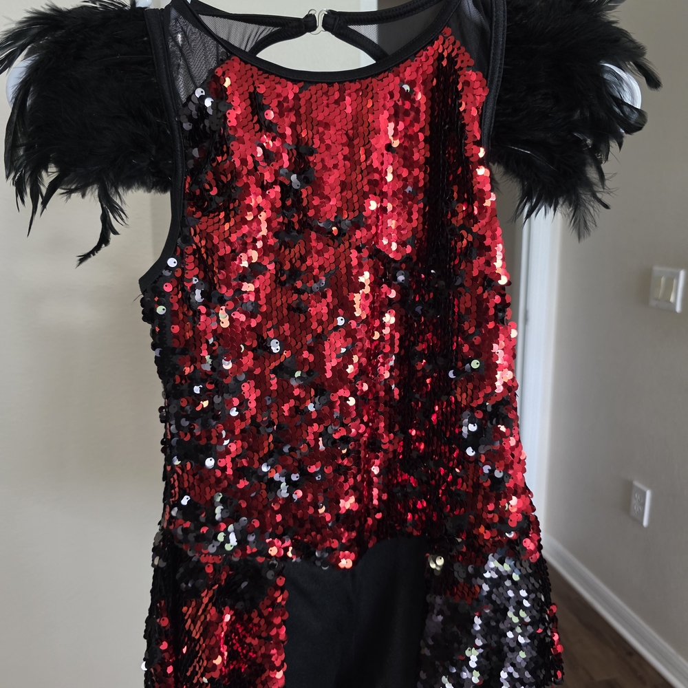 Weissman Red and Black Sequin Costume